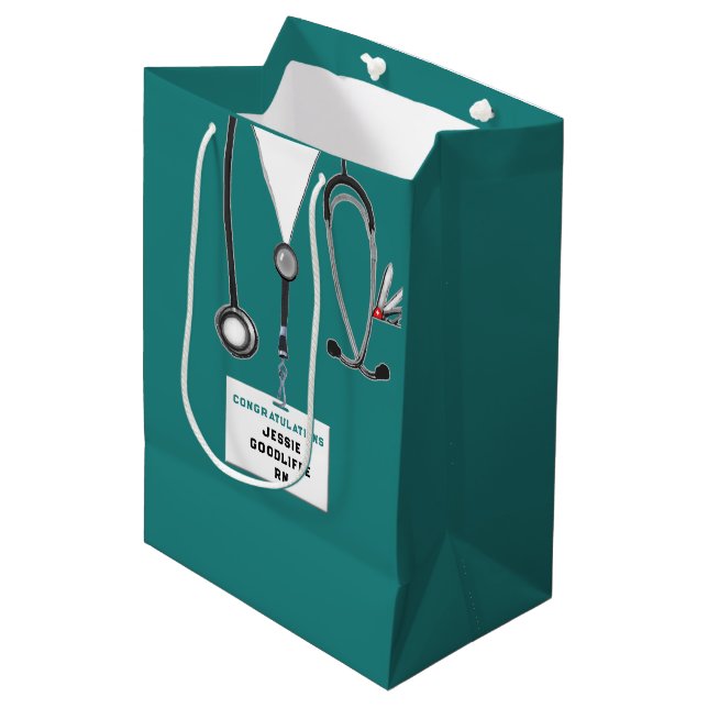 Krankenpflege Grad Mittlere Geschenktasche Mittlere Geschenktüte (Vorderseite Schrägansicht)