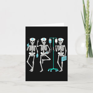 Krankenpflege Halloween Skelett Krankenschwester G Karte