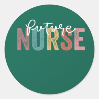 Krankenpflege im Gange Krankenpflege Schüler Zukun Runder Aufkleber
