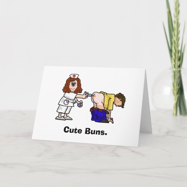 Krankenpflege im Hintern Geburtstagskarte Karte (Vorderseite)