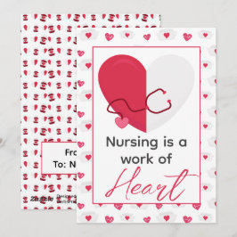 Krankenpflege ist ein Werk des Herz-Valentinstags Feiertagskarte