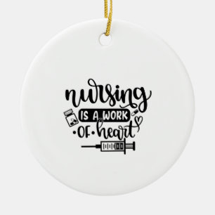Krankenpflege ist ein Werk des Herzens Keramik Ornament