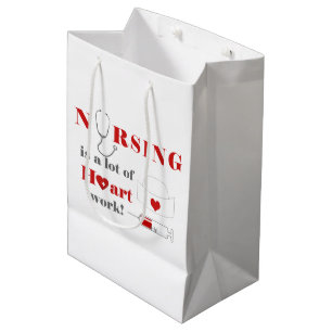 Krankenpflege ist eine Menge Herz Mittlere Geschenktüte
