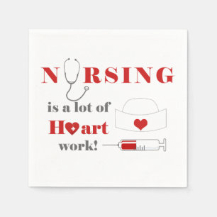 Krankenpflege ist eine Menge Herz Serviette