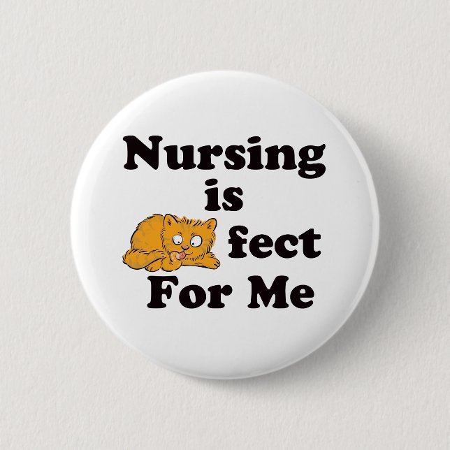 Krankenpflege ist Purrr-fect für mich Button (Vorderseite)