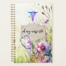 Krankenpflege Medizin Whimsical Floral Healthcare  Planer
