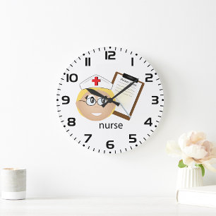 Krankenpflege mit medizinischen Platten Große Wanduhr