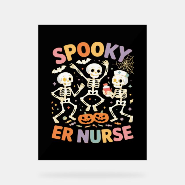 Krankenpflege Niedlichen Halloween Spooky Essentia Acrylschild (Vorderseite)