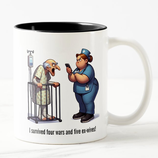 Krankenpflege Opa in Time-Out Zweifarbige Tasse (Von Creator hochgeladen)