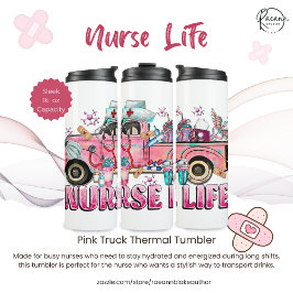 Krankenpflege Pink Truck Thermal Tumbler Thermosbecher