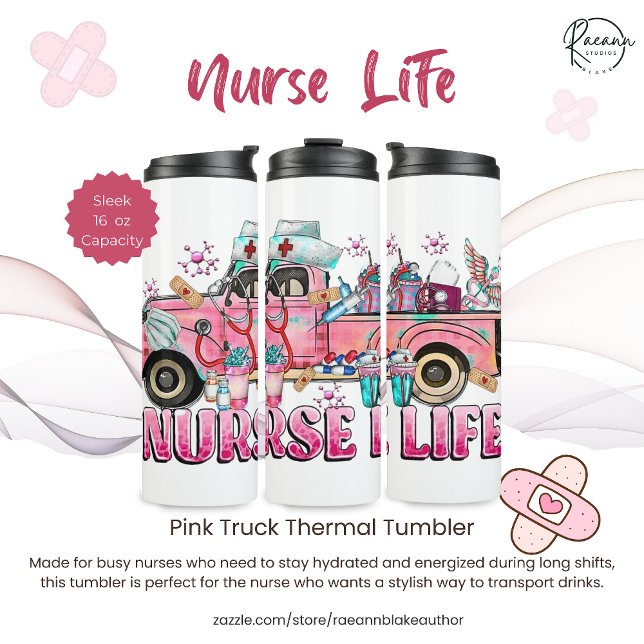 Krankenpflege Pink Truck Thermal Tumbler Thermosbecher (Von Creator hochgeladen)