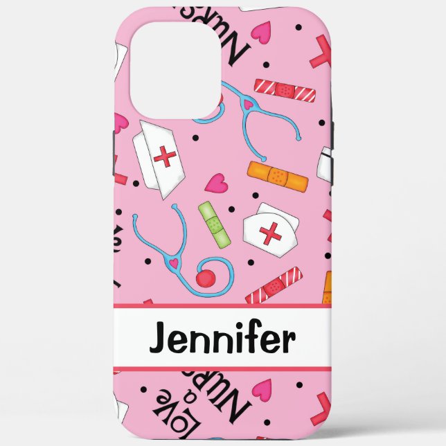 Krankenpflege Rosa Name Personalisiert Case-Mate iPhone Hülle (Rückseite)