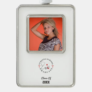 Krankenpflege-Schulabsolvent-Gang Rahmen-Ornament Silber