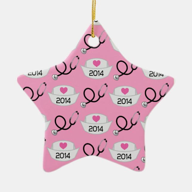 Krankenpflege-Schulabsolvent-Geschenk-Idee 2014 Keramikornament (Vorne)