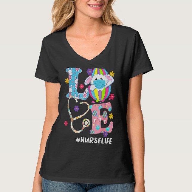 Krankenpflege Stethoscope Scrub Leben Krankenschwe T-Shirt (Vorderseite)