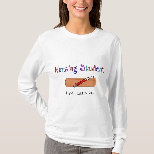 Krankenpflege-Student, ", das ICH ÜBERLEBE " T-Shirt (Vorderseite)