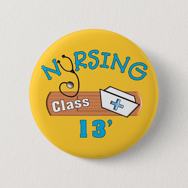 Krankenpflege-Studenten-Klasse von 2013 Geschenken Button (Vorderseite)