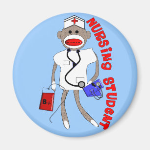 Krankenpflege-Studenten-Socken-Affe-Geschenke Magnet