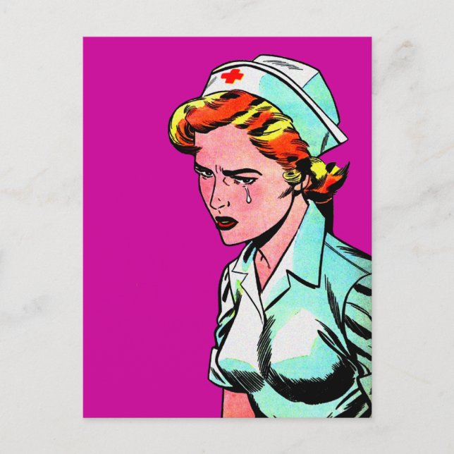 Krankenpflege - Vintage Illustration Postkarte (Vorderseite)