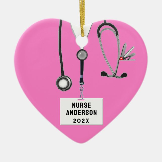 Krankenpflege Weihnachtskollektiv Keramik Ornament (Vorne)