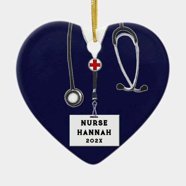 Krankenpflege Weihnachtskollektiv Keramik Ornament (Vorne)