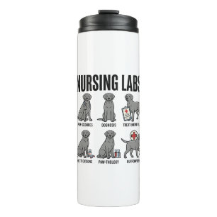 Krankenpflegelabor Hund Medizinischer Wortwitz Vek Thermosbecher