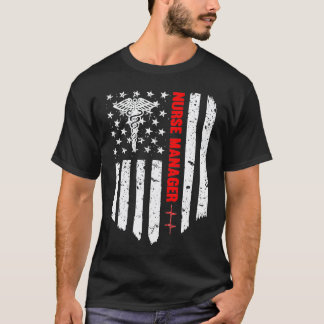 Krankenpflegemanager Amerikanische Flagge Patrioti T-Shirt