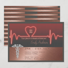 Krankenpfleger Abschluss Einladung - Rose Gold Met