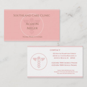 Krankenpfleger Coral Caduceus Business Card Visitenkarte