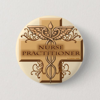 Krankenpfleger Cross Caduceus Button