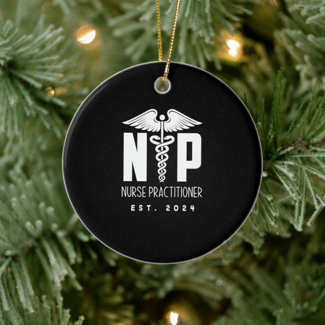 Krankenpfleger EST 2024 Keramik Ornament (Baum)