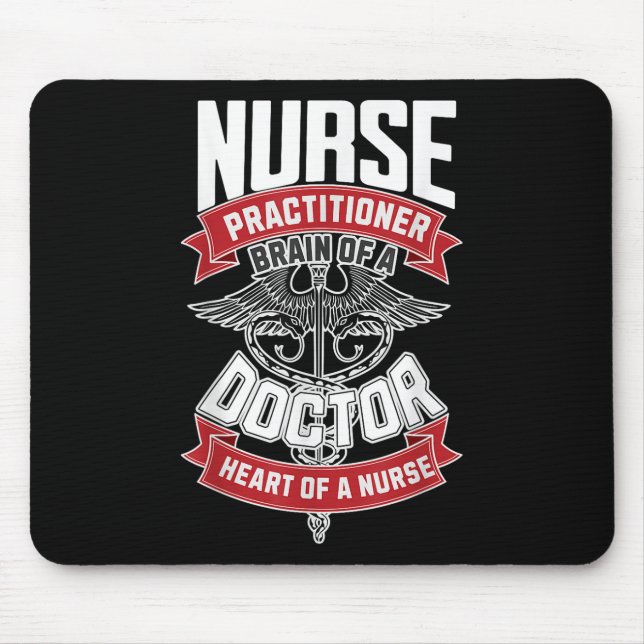 Krankenpfleger - Gehirn eines Arztes, Herz Mousepad (Vorne)