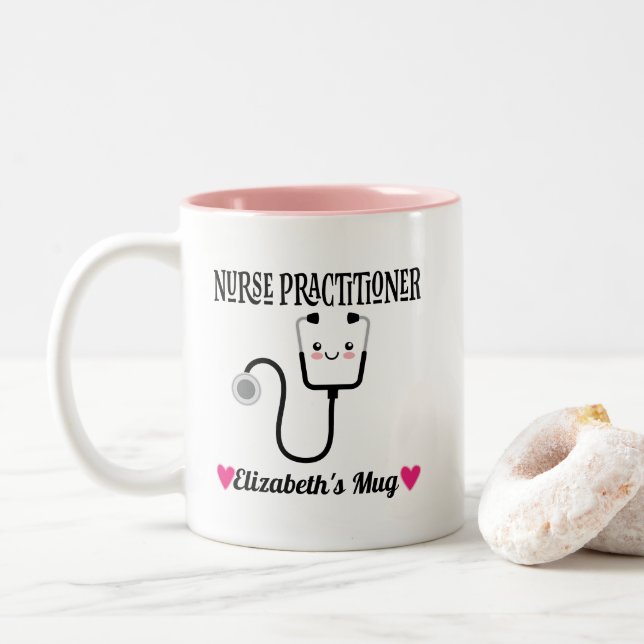 Krankenpfleger Geschenk Zweifarbige Tasse (Mit Donut)