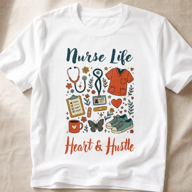 Krankenpfleger Leben T-Shirt (Nurse Life - Heart and Hustle perfect for medical professional nurses.)