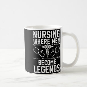 Krankenpfleger männliche Pflegekraft Student Mann Kaffeetasse