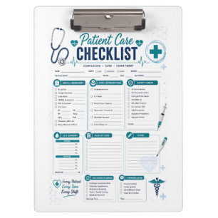 Krankenpfleger-Patientenpflege-Checklisten-Clipboa Klemmbrett