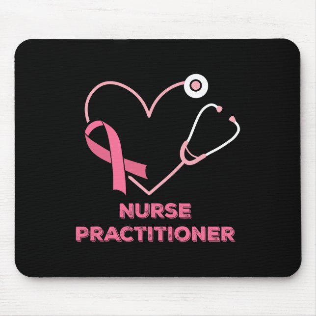 Krankenpfleger Pink Heart Stethoscope Breast C Mousepad (Vorne)