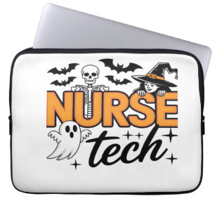 Krankenpfleger Tech - Halloween - mit Skelett, Hex Laptopschutzhülle