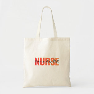 Krankenpfleger zu Hause Moderne Typografie Tragetasche