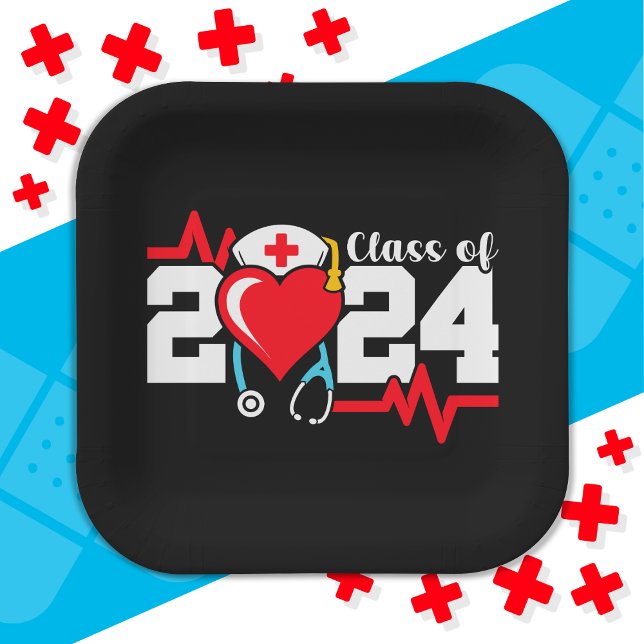 Krankenpflegerakademie 2024 Abschluss für Krankenp Pappteller (Von Creator hochgeladen)