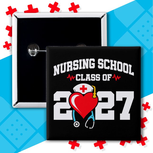 Krankenpflegerakademie 2027 Abschluss Nurse Button (Von Creator hochgeladen)