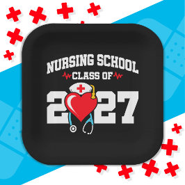 Krankenpflegerakademie 2027 Abschluss Nurse Pappteller