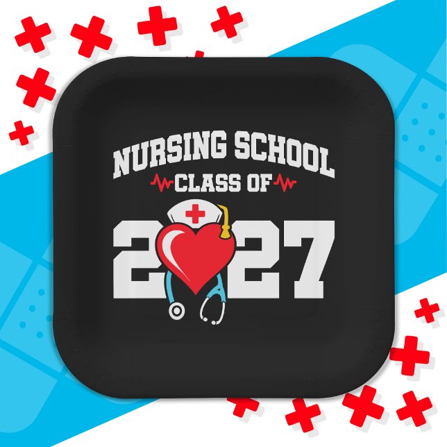 Krankenpflegerakademie 2027 Abschluss Nurse Pappteller (Von Creator hochgeladen)