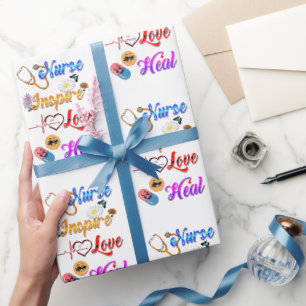 Krankenpflegerbedarf Inspiriert Liebe Heilt Med Th Geschenkpapier