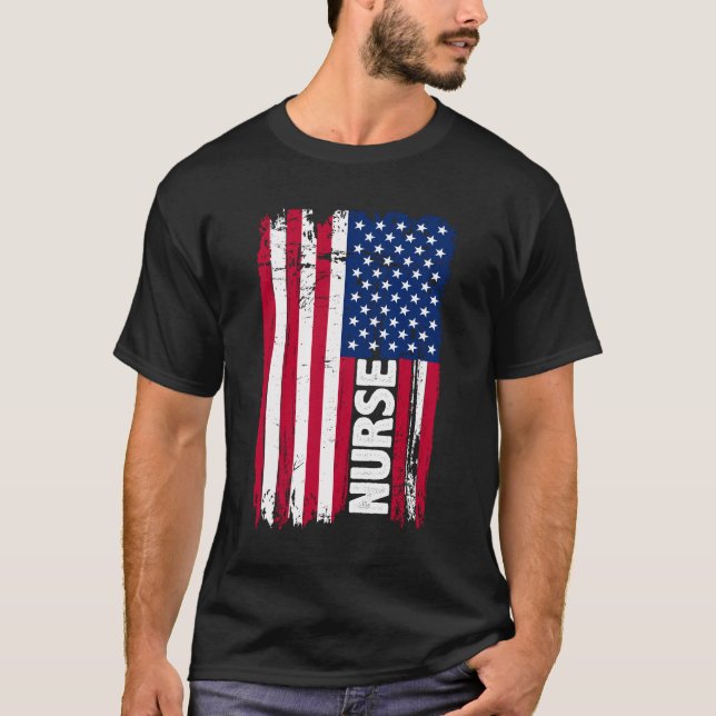 Krankenpflegerflagge in den USA T-Shirt (Vorderseite)