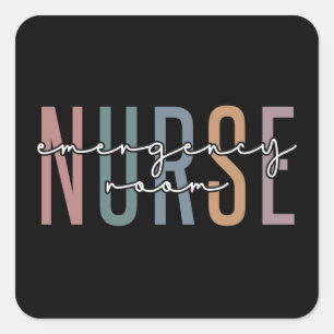 Krankenpflegerin im Notfall RN Künftige Krankenpfl Quadratischer Aufkleber