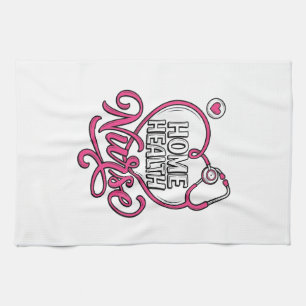 Krankenpflegerin zu Hause Rosa Stethoskop-Shirt-De Geschirrtuch