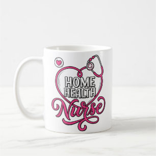 Krankenpflegerin zu Hause Rosa Stethoskop-Shirt-De Kaffeetasse