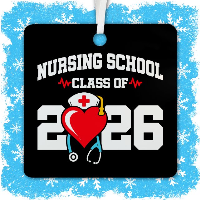 Krankenpflegerstudium 2026 Abschluss Nurse Ornament Aus Metall (Von Creator hochgeladen)