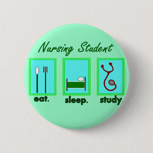Krankenpflegestudent essen Schlafstudie Button